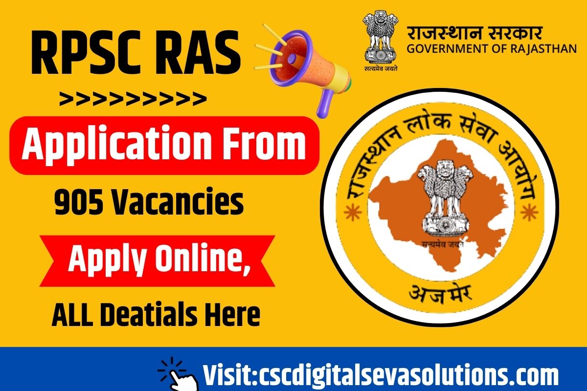 RPSC RAS Application Form 2023 905 Vacancies Apply Online,
